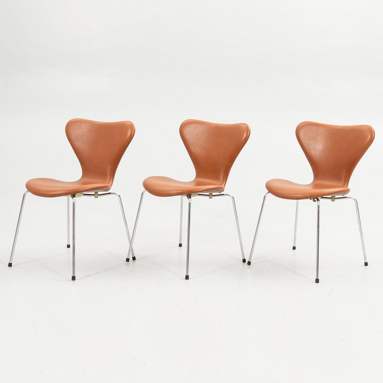 Arne Jacobsen, stolar, 6 st, "Sjuan", Fritz Hansen, Danmark.