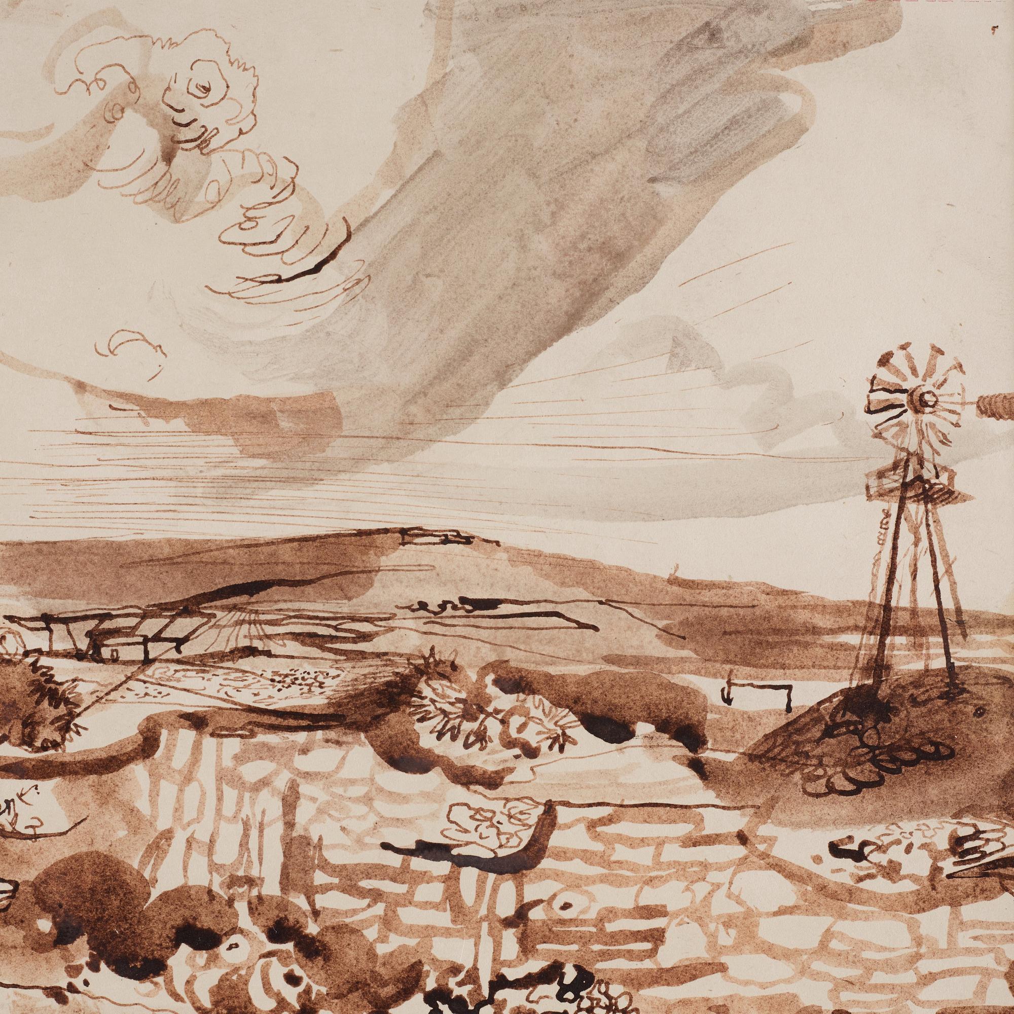 John Minton, Landscape with a waterpump.
