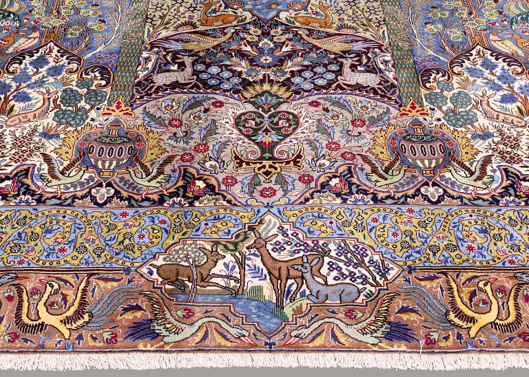 Matto, Figural Kashmar, ca 360 x 260 cm.
