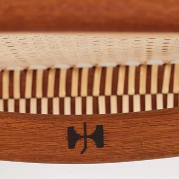 Hans J. Wegner, a pair of teak and rattan 'The Chair', JH-503, Johannes Hansen, Denmark 1950s.