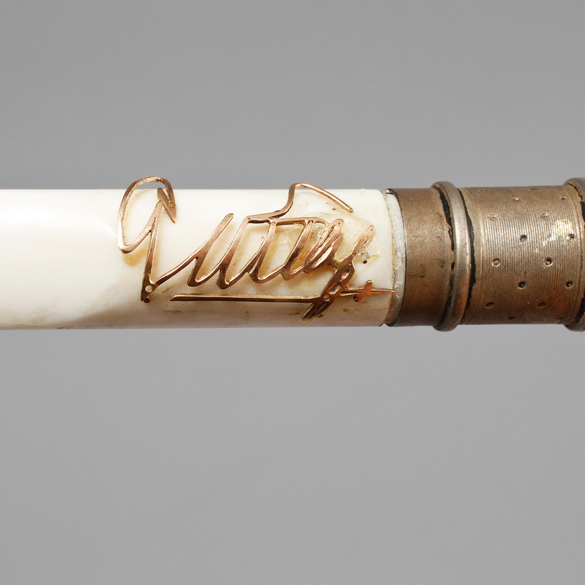 BREVKNIV, silver, ametist och ben, silverstämplat C.G Hallberg, Göteborg, 1908.