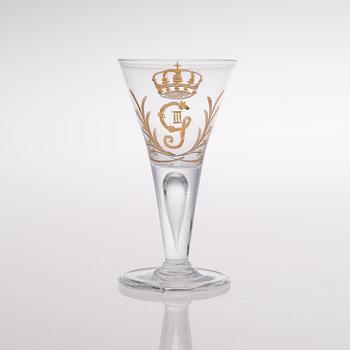 A SWEDISH GUSTAVIAN WINE GLAS, late 18th century.