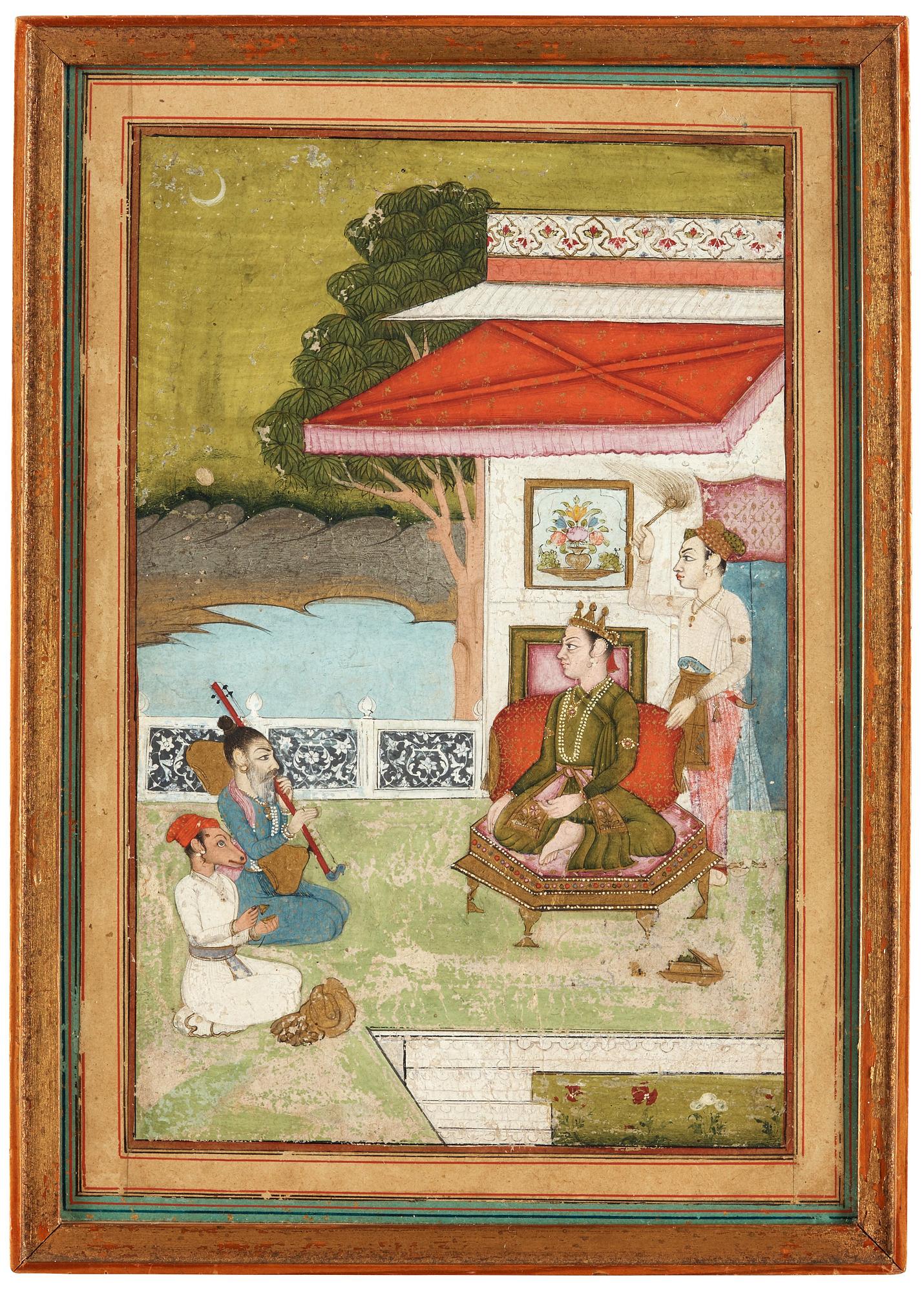 GOUACHE, förhöjd med guld, Bengalen omkring 1770.