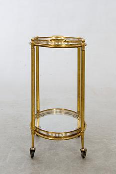 SERVERINGSVAGN, glas och mässing, 1900-talets andra hälft.