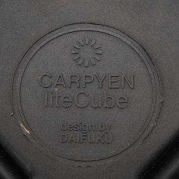 Garden furniture, lamps/stools, "litecube" design by DAIFUKU for Carpyen.