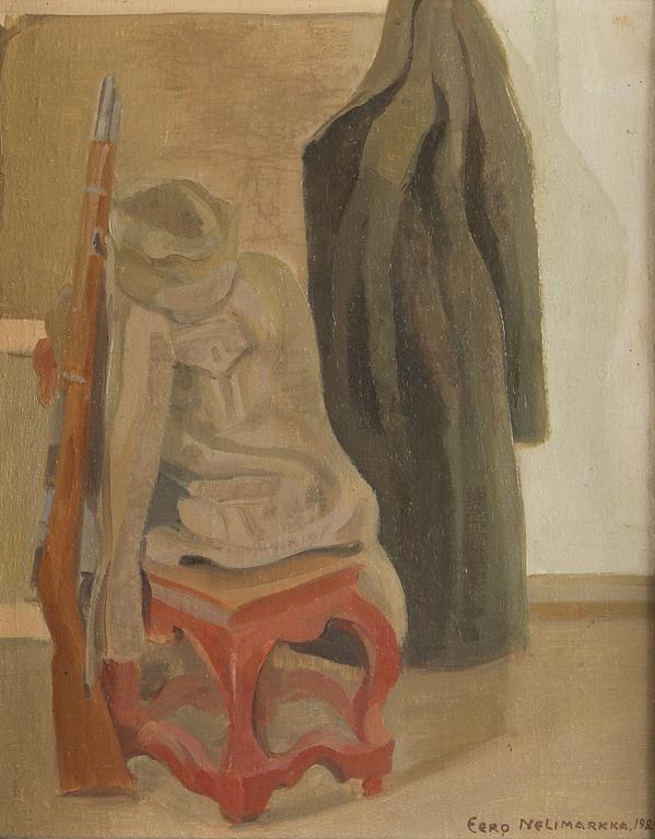 Eero Nelimarkka, Interior with Rifle and Clothes.