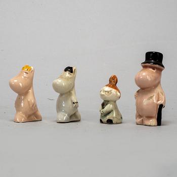 SIGNE HAMMARSTEN-JANSSON, figuriner, 8 st, Mumin, keramik, Arabia, Finland, 1950-tal.