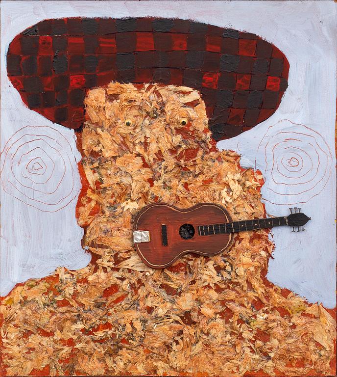 Jockum Nordström, blandteknik på pannå, signerad och daterad a tergo.