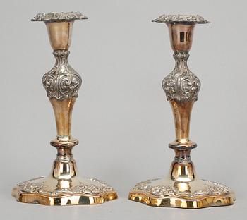 LJUSSTAKAR, 3 par, nysilver, 1800-talets slut samt 1900-talets början.