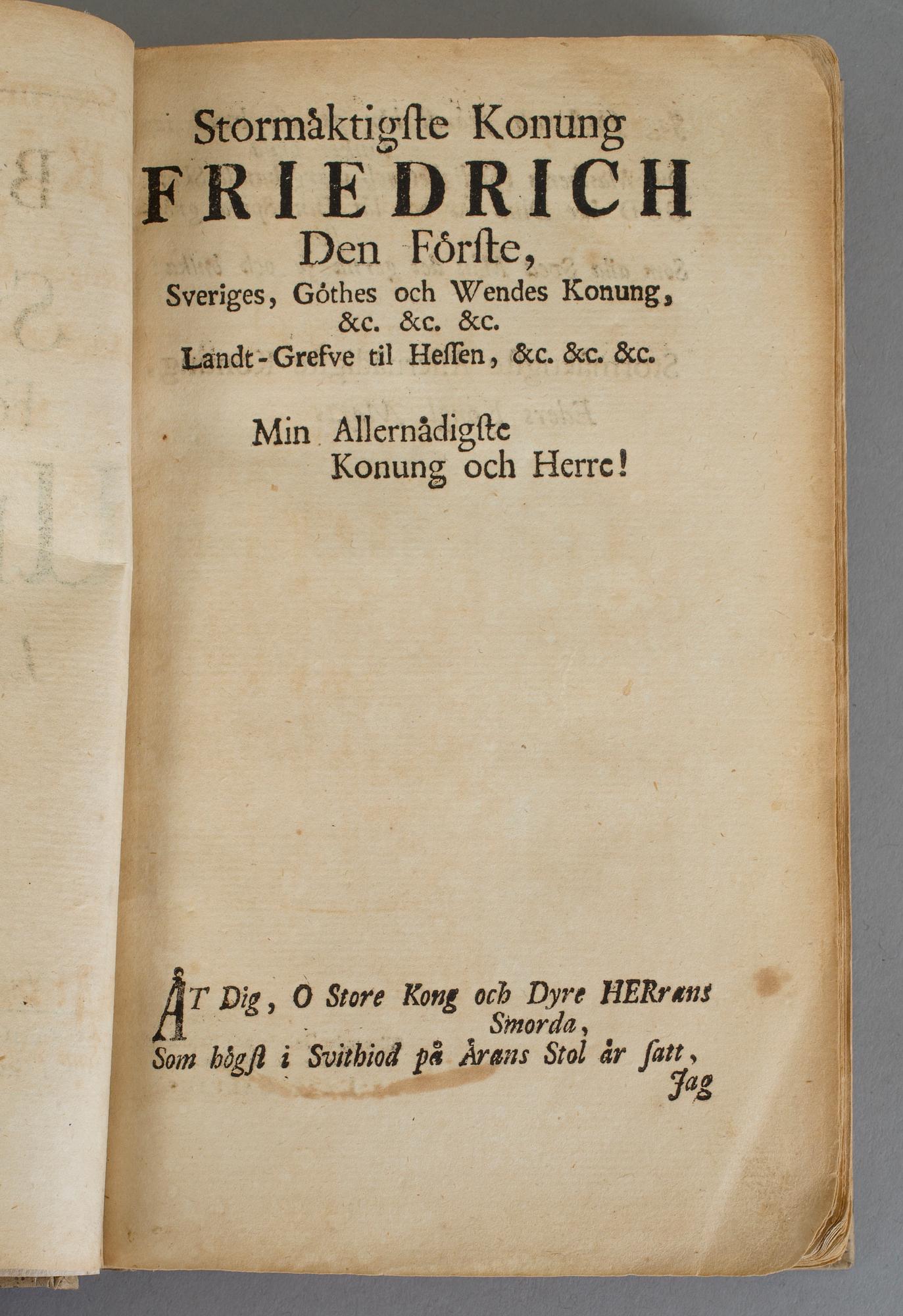 LARS SALVIUS, Beskrifning öfver Sveriget, första tomen om Upland, Stockholm 1741.