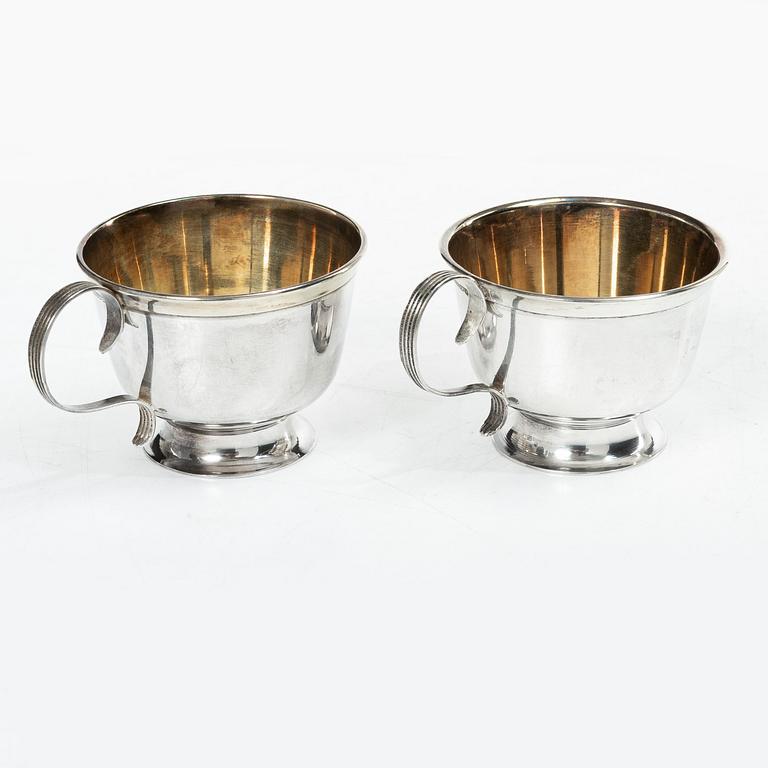 Six Swedish silver cups, mark of Arkala Johanna Gottschalk, Stockholm, 1960s.