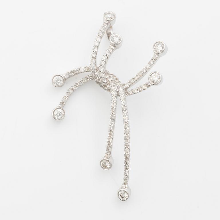 Pendant, 18K white gold with brilliant-cut diamonds.