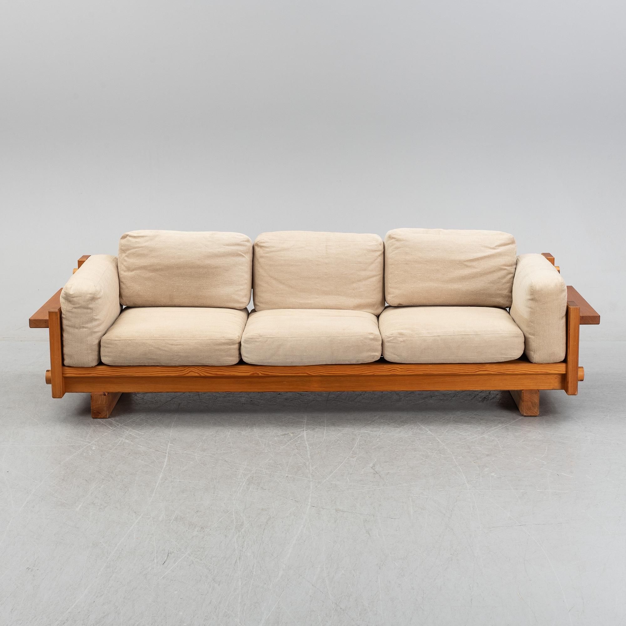 Yngve Ekström, a pine sofa model 'Dymling', Swedese, presumably 1970s.