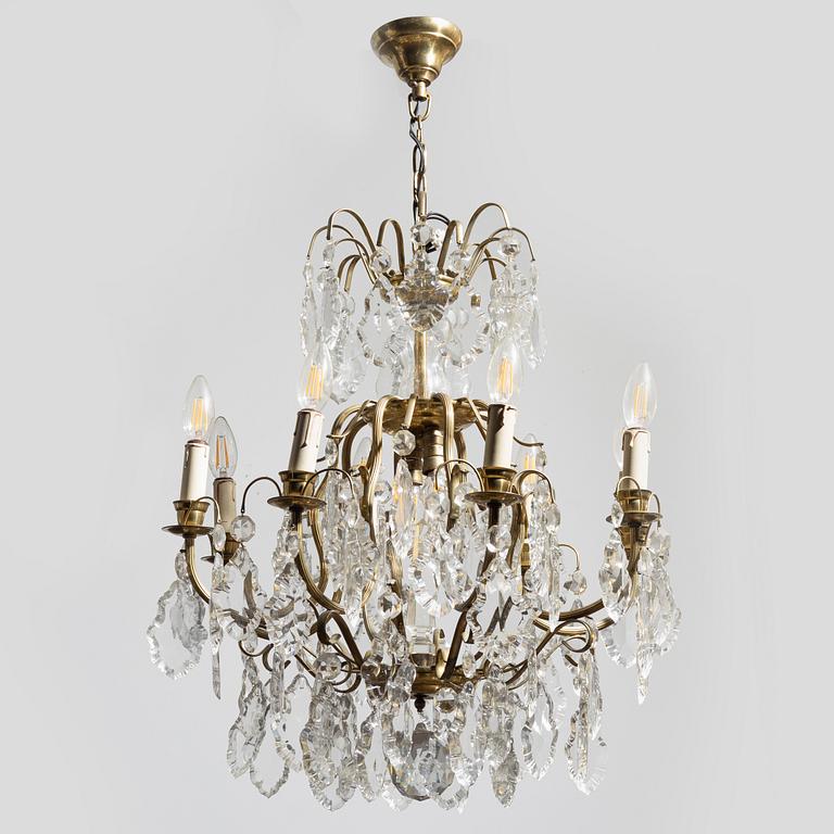 A chandelier, Rococo style, mid-20th century.