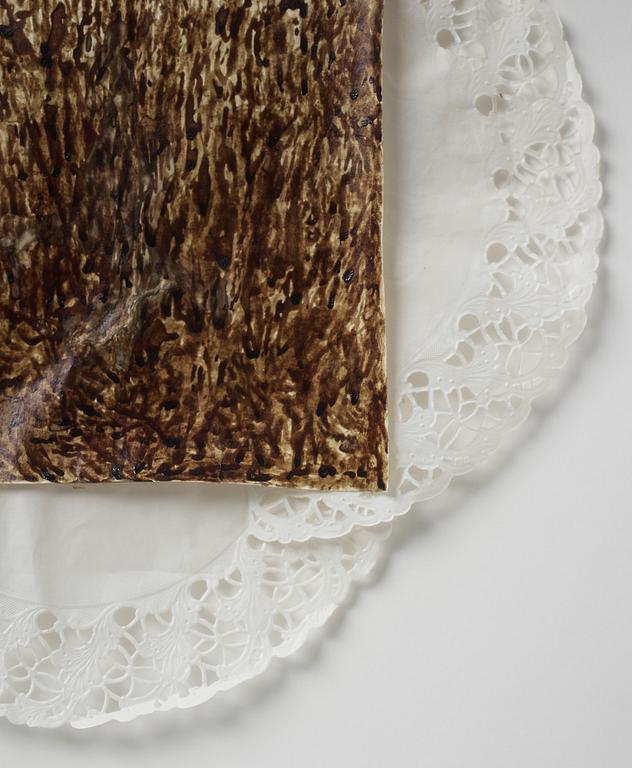 Viktor Rosdahl, signed and dated 2008 on verso. Blood on paper.