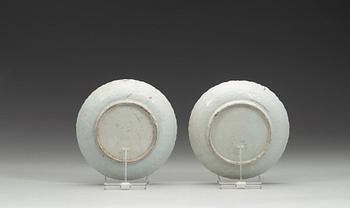 A set of six blue and white dishes, Ming dynasty, Wanli (1572-1620).