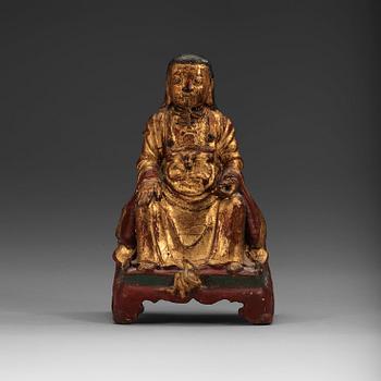 A bronze figure of a deity, Ming dynasty (1368-1644).