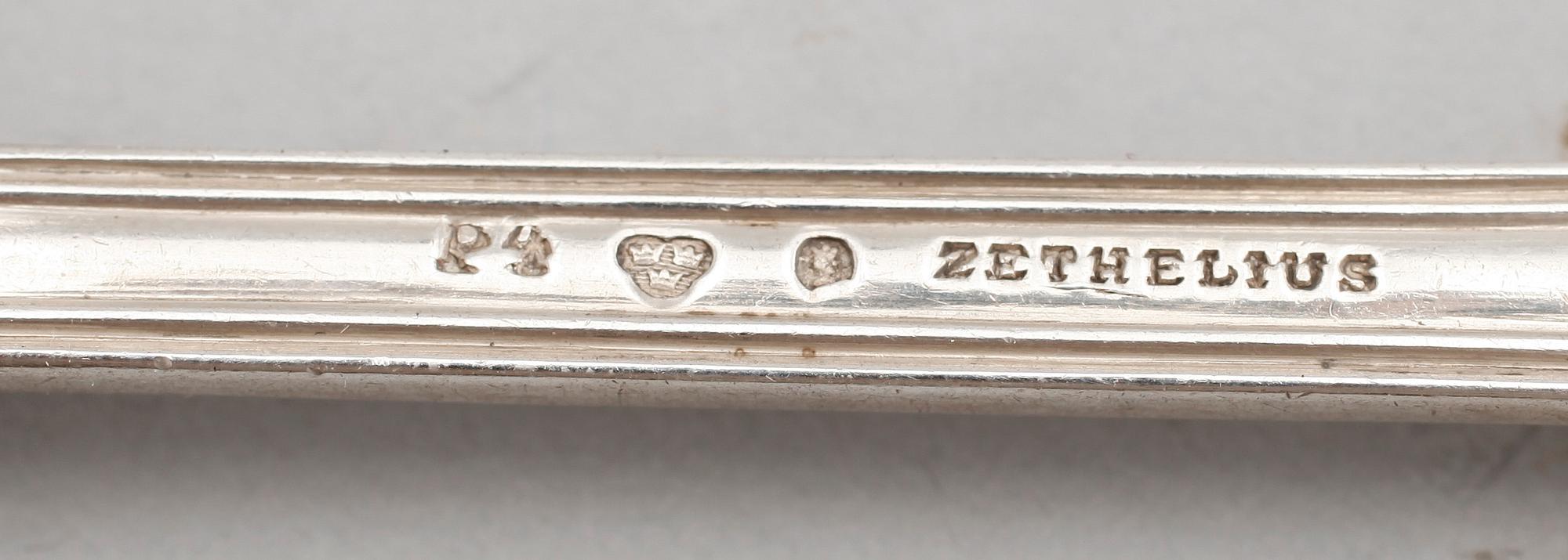 BORDSSKEDAR, 5 st, silver, Zethelius, bla 1845. Tot vikt 233 g.