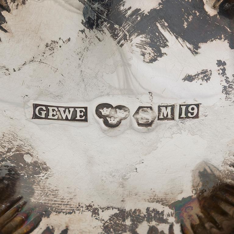 Kaffeservis, 3 delar, silver, rokokostil, GEWE, Malmö 1959.