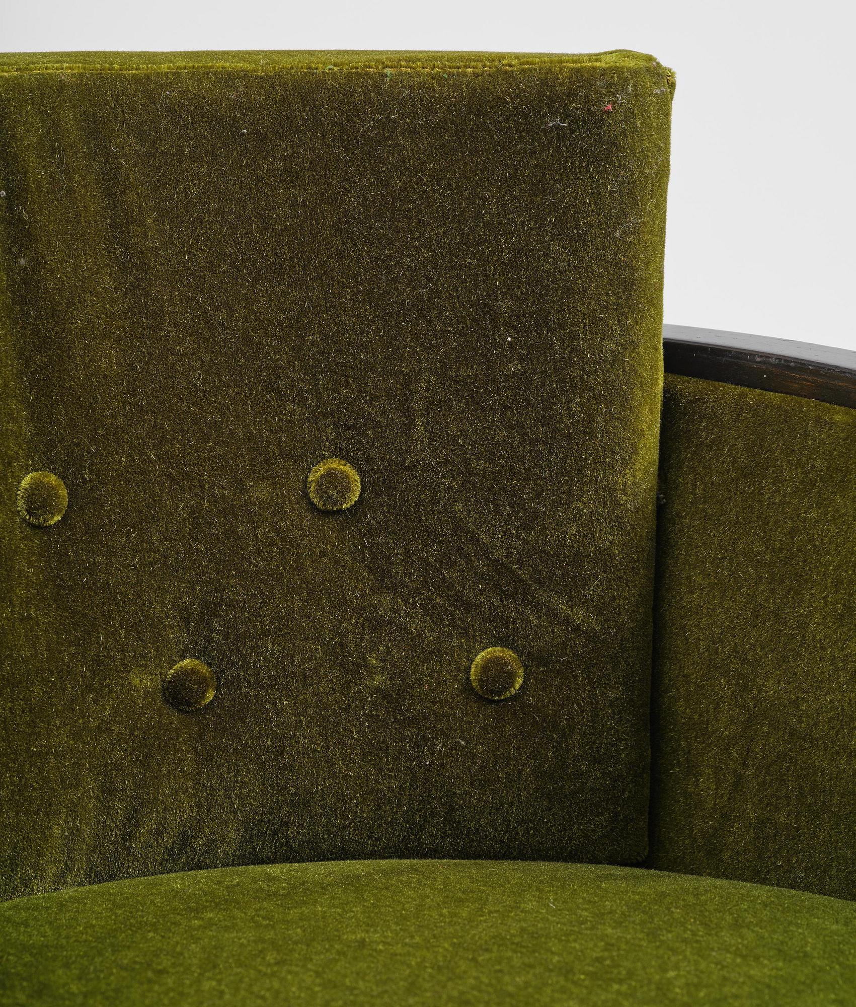 A pair of 1930s birch armchairs.