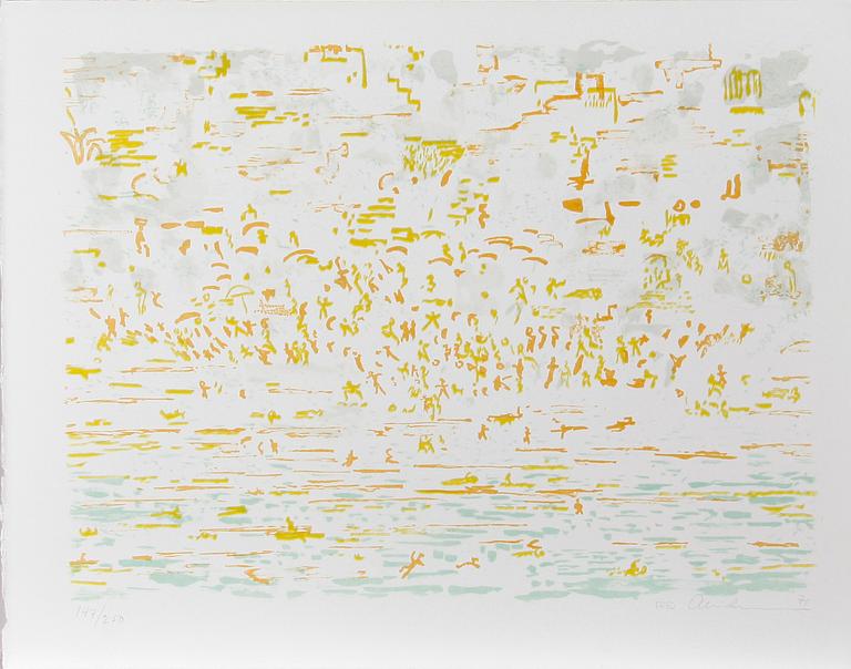 FRED ANDERSSON, färglitografier, 2 mappar. Sign och numr 141/250 resp 147/250. 1971.