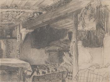Ilja Jefimovitj Repin, drawing, signed.