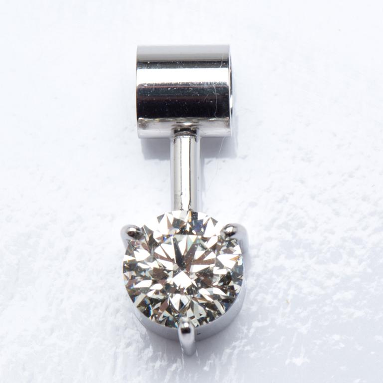 HÄNGE, 18 k vitguld med briljantslipad diamant, 0,70 ct.