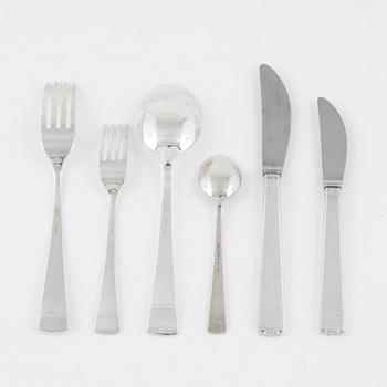 A Swedish silver cutlery set, model 'Diana', 36 pieces, marks of CG Hallberg and GAB, Stockholm 1950s and 60s.