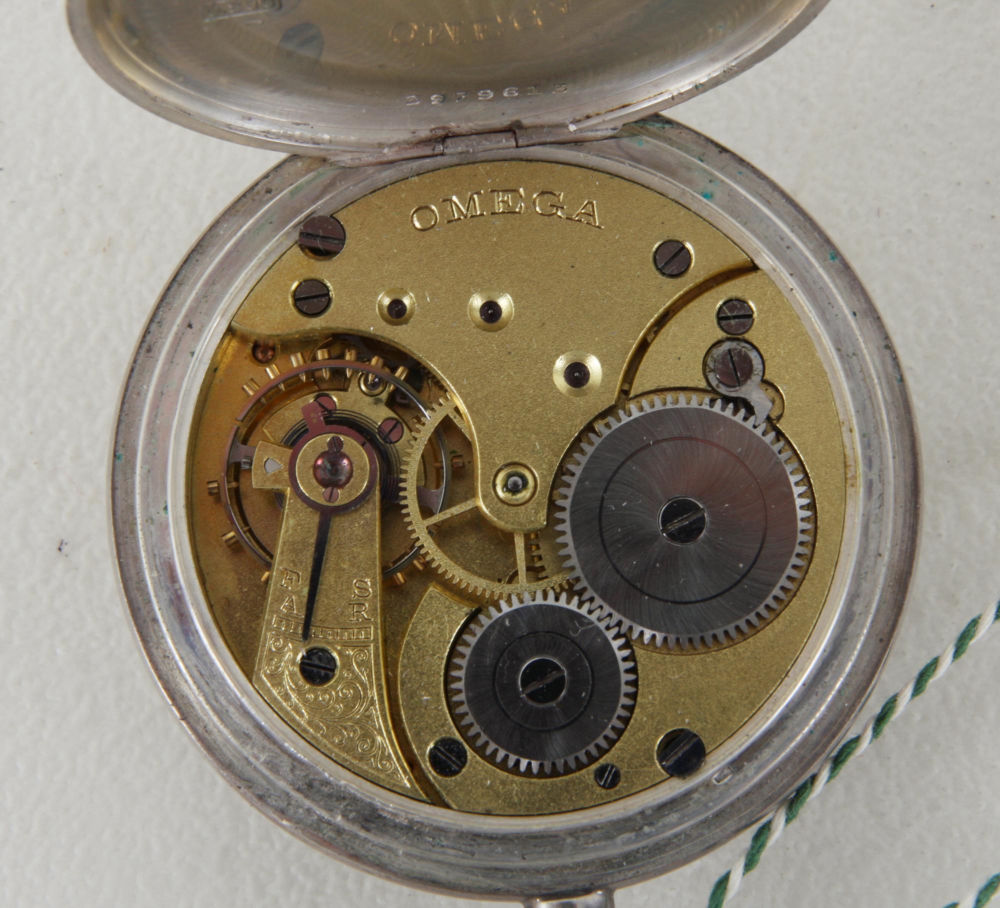 HERRFICKUR, låghaltigt silver, Omega, märkt Palmér, Bollnäs.