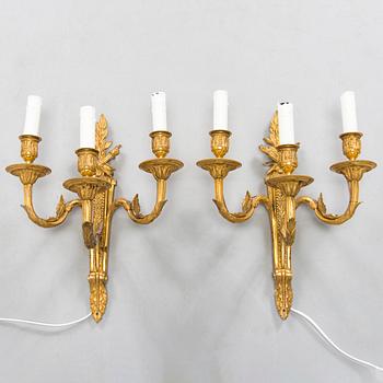 Väggappliquer, ett par, Louis XVI-stil, 1800-talets slut.