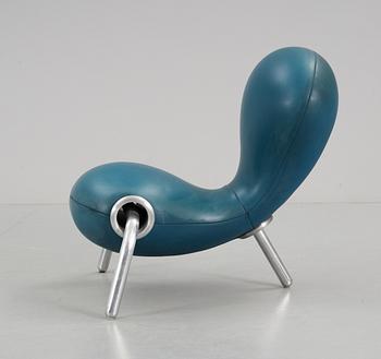 A Marc Newson 'blue neoprene Embryo Chair by Idée, Japan.