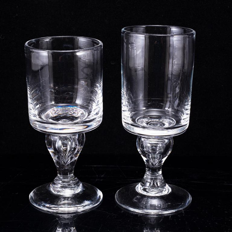 SERVISDELAR, 53 st, glas, "Antik", Reijmyre Glasbruk.