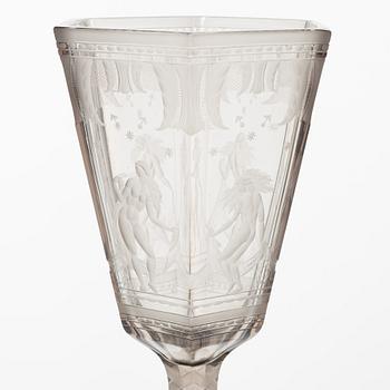 Simon Gate, Vase, "Six Graces", Orrefors, 1925.