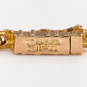 Björn Weckström, A 14K gold bracelet "Bird tracks". Lapponia 1992.