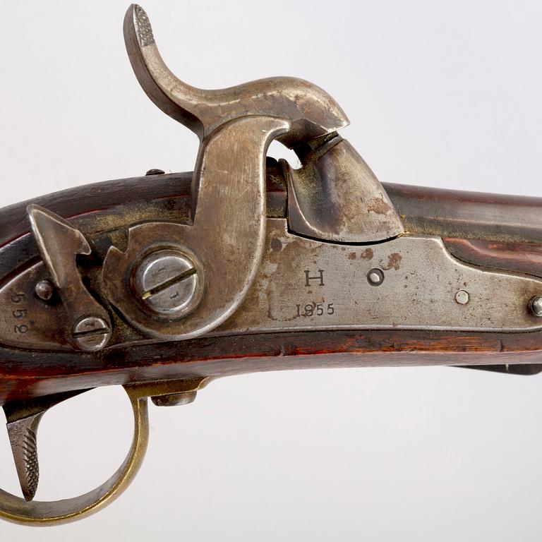 A Swedish percussion pistol, for the Armed Forces, 1854 Navy pattern.