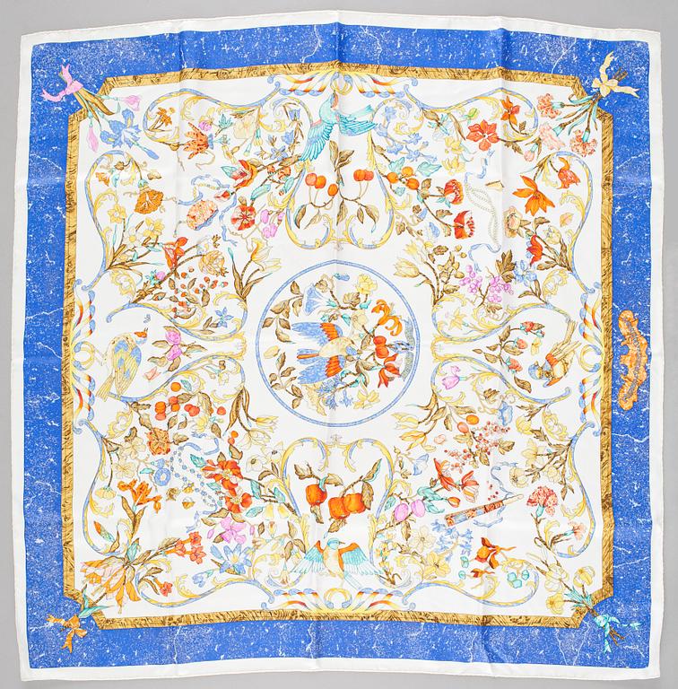 A silk scarf "Pierres d'Orient et d'Occident" by Hermès.