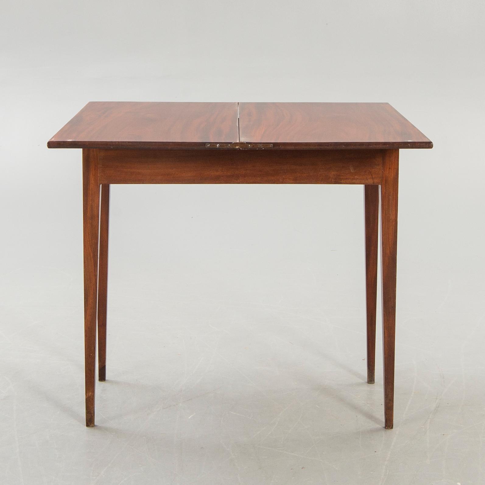 A late Gustavian mahogany game table first half of the 1800s.
