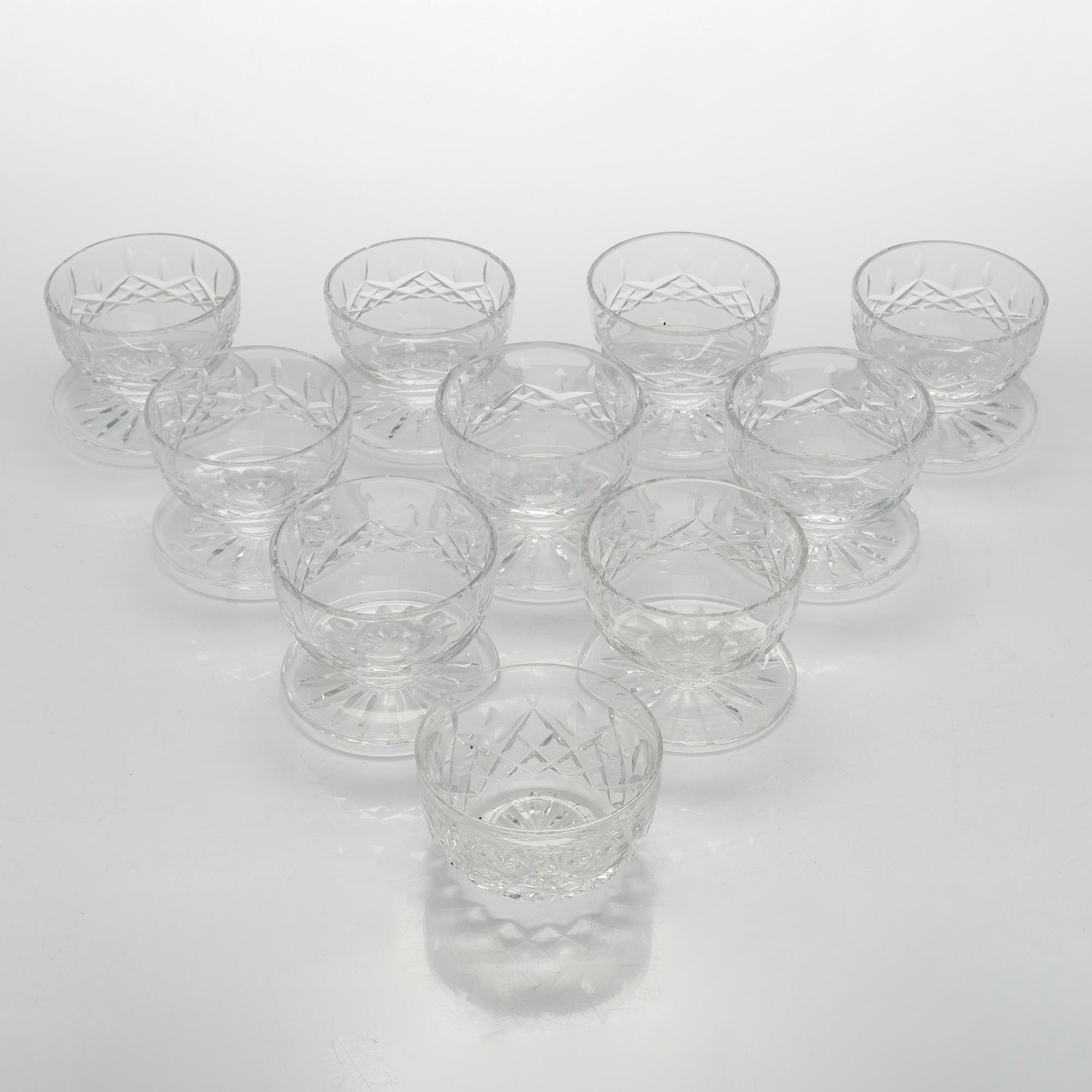 Dessertskålar, 10 st, kristall, Waterford 1900-talets slut.