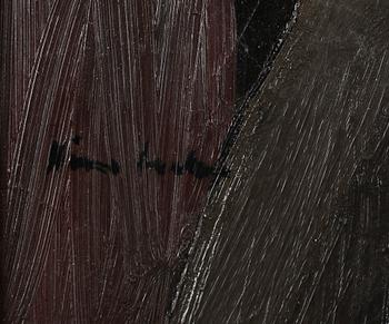 OIDENTIFIERAD KONSTNÄR, olja på pannå, otydligt signerad.