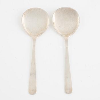 Two Swedish silver serving spoon, mark of Wiwen Nilsson, Lund 1963.