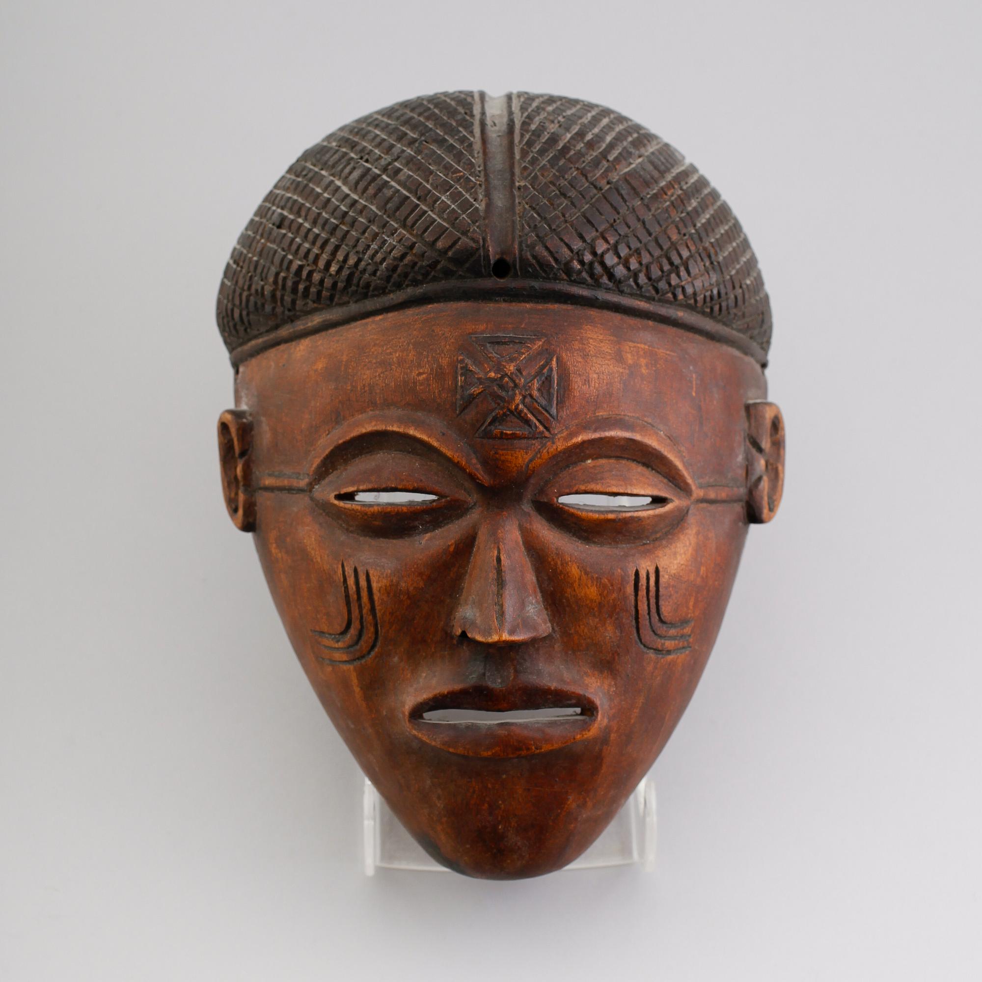 MASK, snidat trä, Joruba, Nigeria, Afrika.