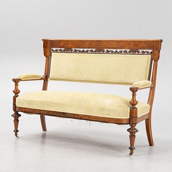 A sofa, two armchairs and four chairs, mahognay, Baltic area, second part of the 19th Century.
