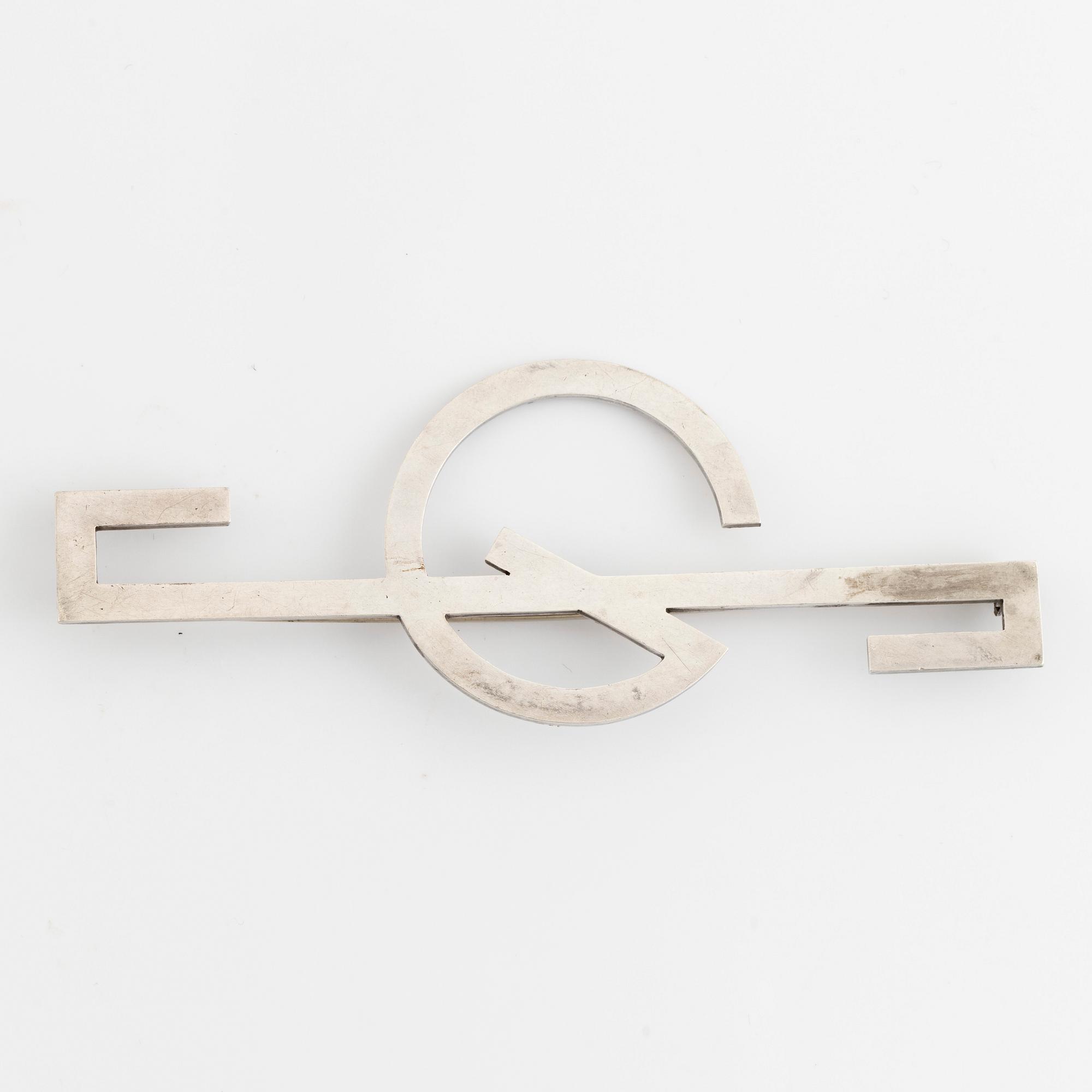 Wiwen Nilsson, monogrambrosch, silver.