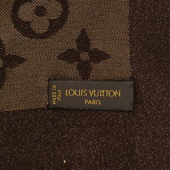 Louis Vuitton, a silk and cashmere monogram shawl.