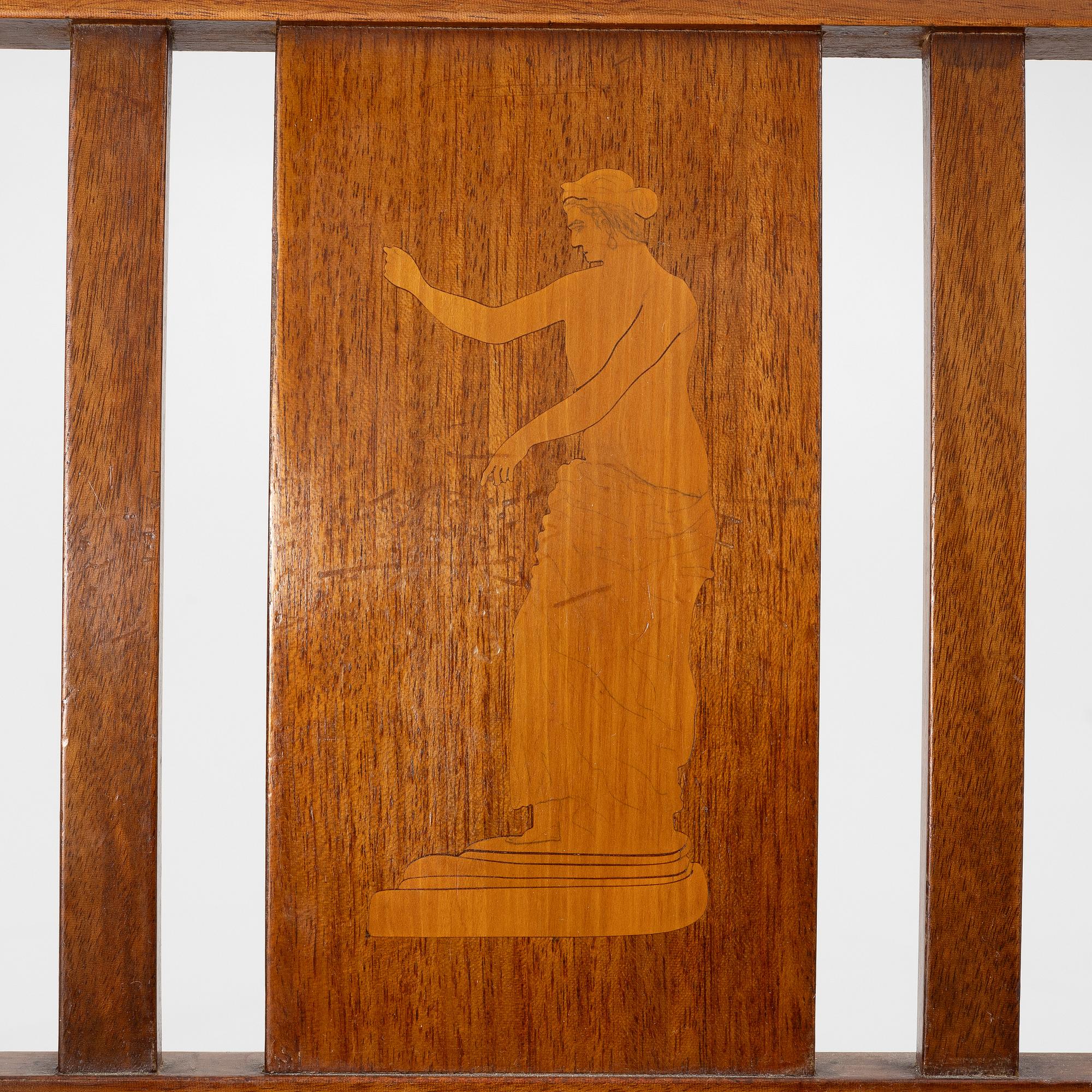 Karmstolar, ett par, empire, Sydsverige, 1800-talets första hälft.