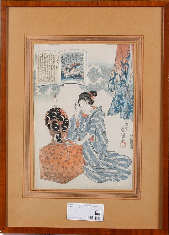 UTAGAWA TOYOKUNI, efter, träsnitt, Japan.