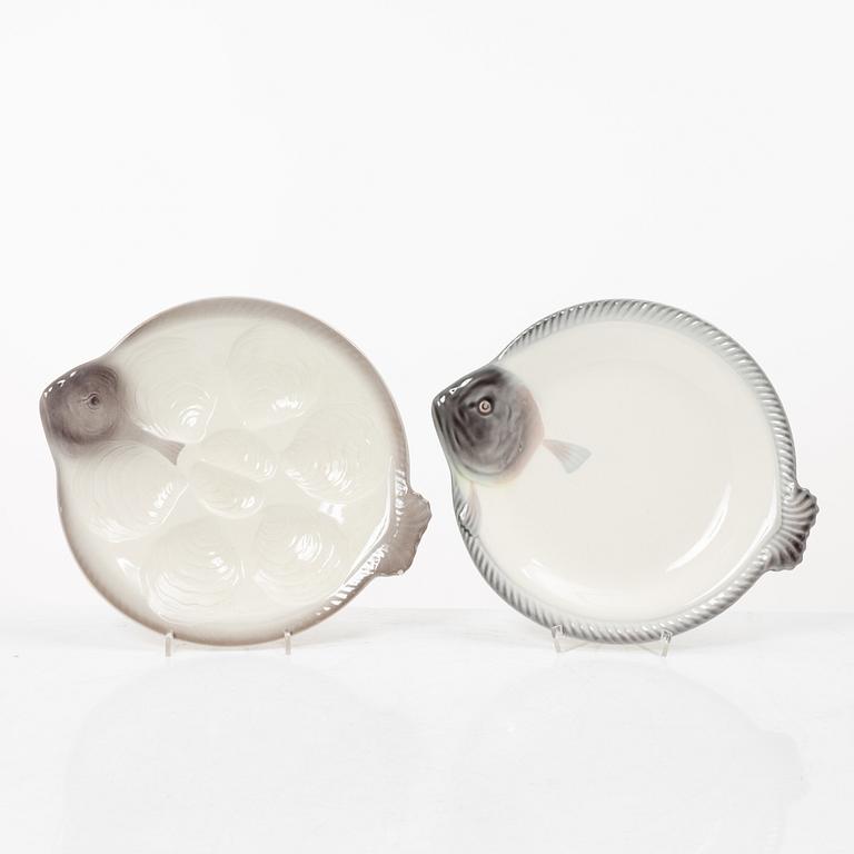 Fiskservis, 33 delar, flintgods, Waechtersbach, Tyskland, 1900-talets första hälft.