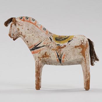 A painted swedish Dala horse Älvkarhed, Alfta, Hälsingland, 19th century.