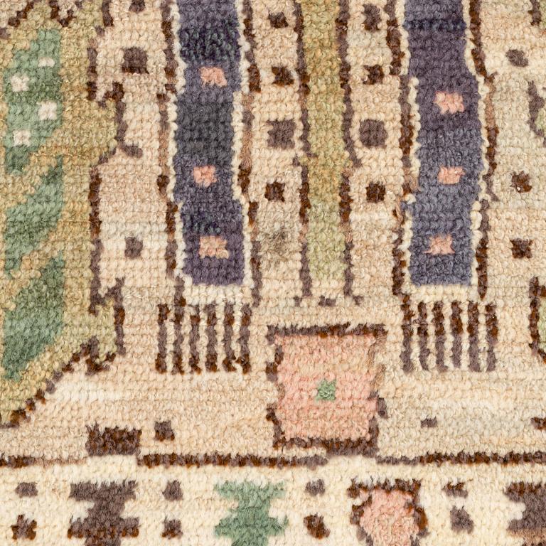 Märta Måås-Fjetterström, a carpet, "Hästhagen", knotted pile, ca 318 x 218 cm, signed MMF.