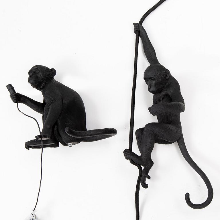 SELETTI, two Monkey lamps, design Marcantonio Raimondi Malerba.